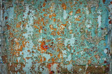 Dirty background - wall of abandoned building with old paint