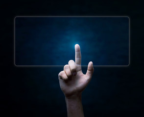 Hand touching display.
