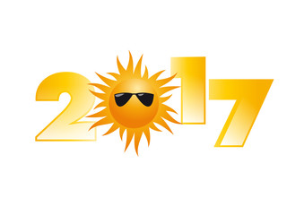 2017 summer holiday, vector illustration on white background