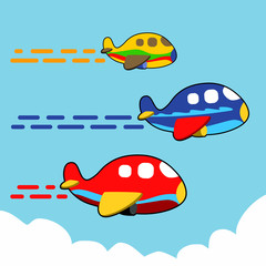 Fototapeta premium cute planes was performing acrobatic