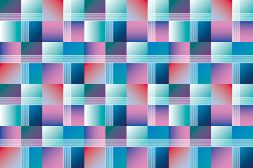 Abstract geometry seamless pattern for surface design. Vector illustration with gradient modern color square in tile composition.