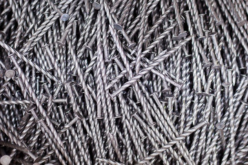 Long twisted nails in the box