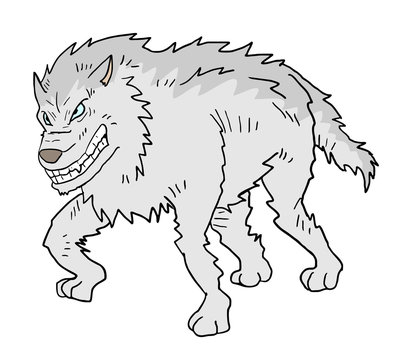 White wolf illustration