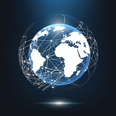 Fototapeta na wymiar Global network connection. World map point and line composition concept of global business. Vector Illustration