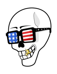 skull witn USA glasses