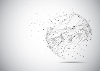 Obraz premium Global network connection. World map point and line composition concept of global business. Vector Illustration