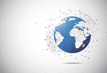 Global network connection. World map point and line composition concept of global business. Vector Illustration