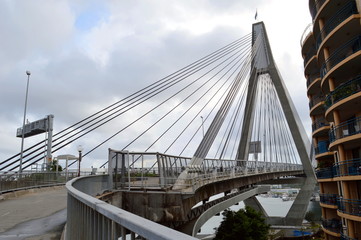 Concrete road bridge in a city