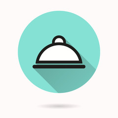 Obraz premium Food cover vector icon.