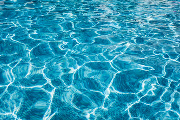 Blue water texture in the pool