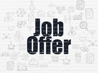 Finance concept: Job Offer on wall background