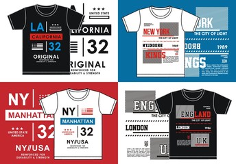  Set printed on t-shirts big city