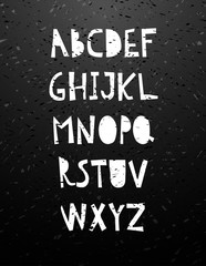 Fototapeta na wymiar Hand cut calligraphy lettering alphabet.