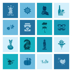 Set of Flat Autumn Icons