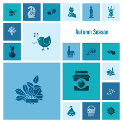 Set of Flat Autumn Icons