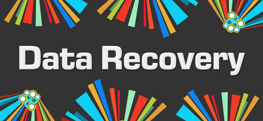 Data Recovery Dark Colorful Elements Background 