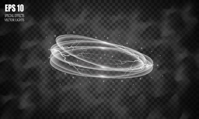 Glowing magic white fire circle ring trace.