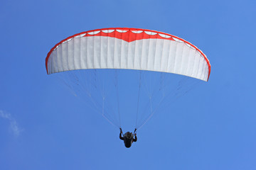 Paraglider flying