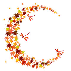 紅葉　秋　赤とんぼ　アイコン