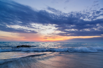 Fototapeta na wymiar Sunset at the beach in Lefkada