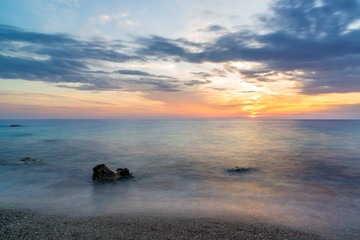 Sunset at the beach in Lefkada