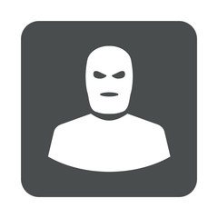 Icono plano terrorista en cuadrado gris