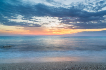 Naklejka na ściany i meble Sunset at the beach in Lefkada