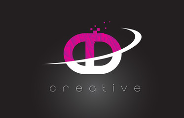 CD C D Creative Letters Design With White Pink Colors