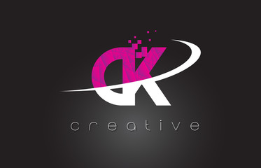 Obraz premium CK C K Creative Letters Design With White Pink Colors