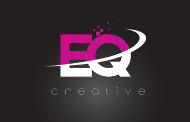 EQ E Q Creative Letters Design With White Pink Colors