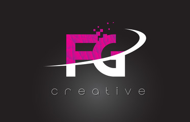 FG F G Creative Letters Design With White Pink Colors