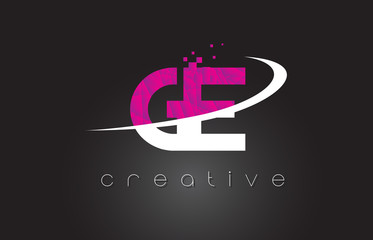 GE G E Creative Letters Design With White Pink Colors