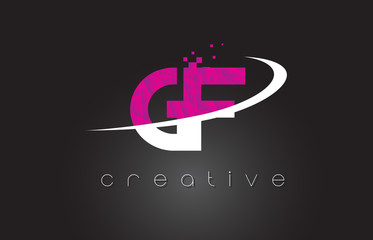 Fototapeta premium GF G F Creative Letters Design With White Pink Colors