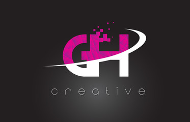 GH G H Creative Letters Design With White Pink Colors
