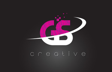 GS G S Creative Letters Design With White Pink Colors