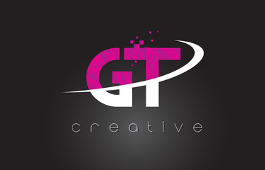 GT G T Creative Letters Design With White Pink Colors