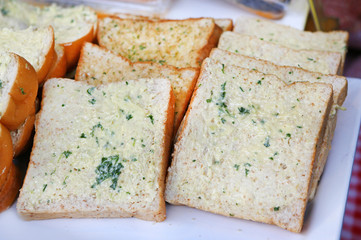 Toasts with butter.