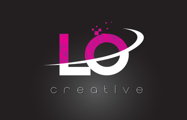 LO L O Creative Letters Design With White Pink Colors