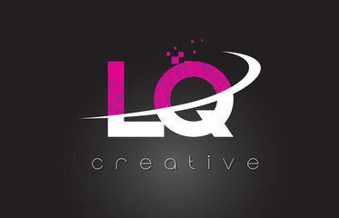 LQ L Q Creative Letters Design With White Pink Colors