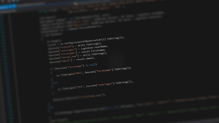 Blur program source code for background, Computer Programming concept