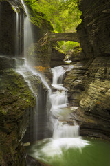 Fototapeta na wymiar Waterfall in Watkins Glen Gorge in New York state, USA