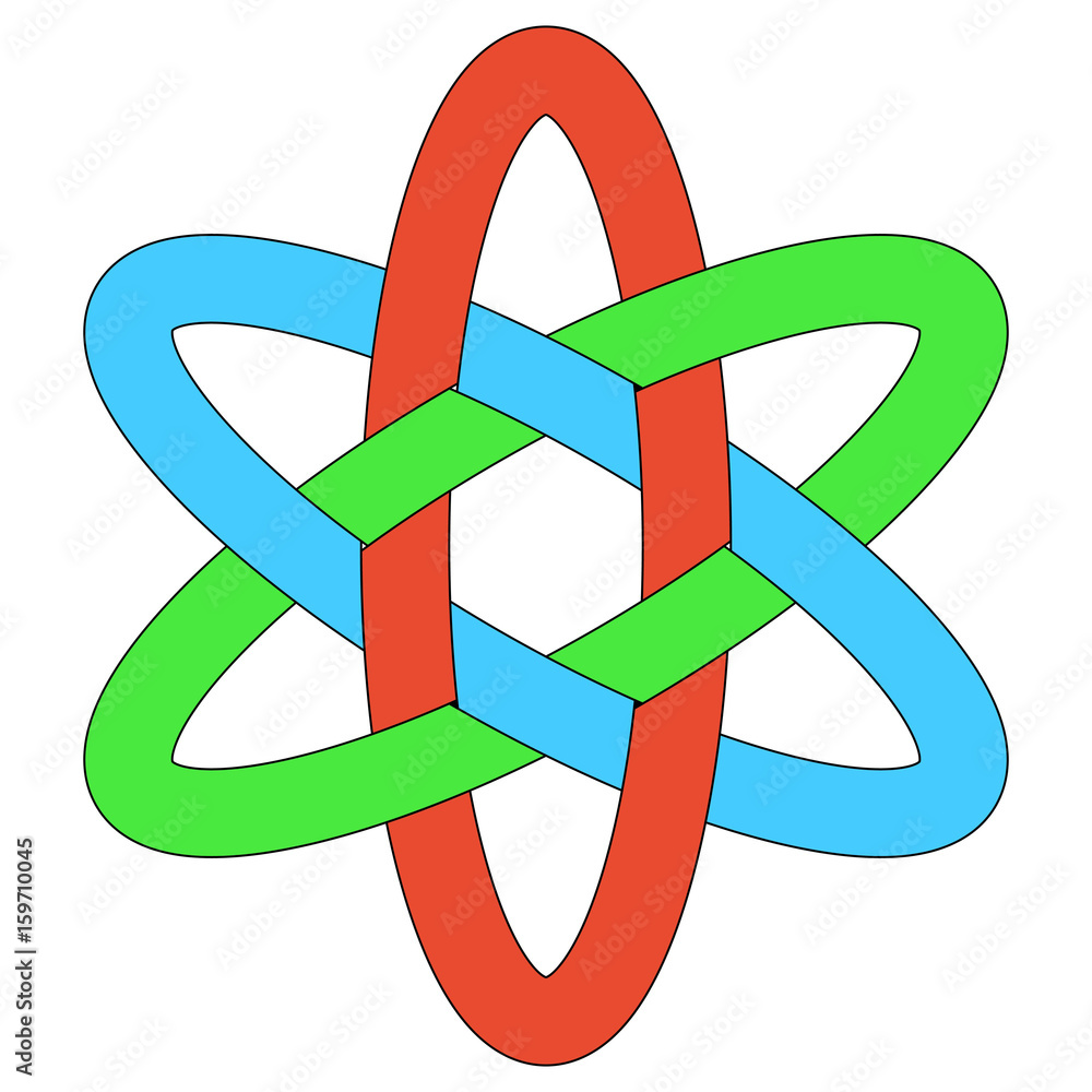Poster template logo rgb interlocking ovals weave ellipses