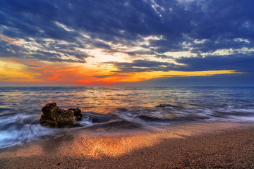 Obraz na płótnie Canvas Sunset at the beach in Lefkada