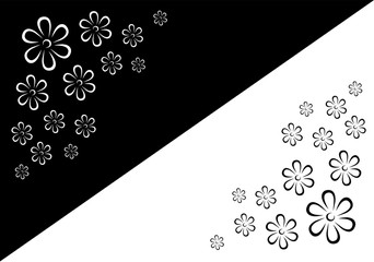 Floral background in black and white