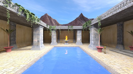 プールのある中庭 