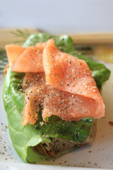 Fresh salmon sandwich