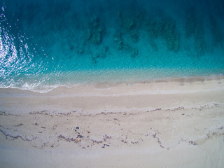 Aerial of Kathisma beach in Lwfkada island Greece