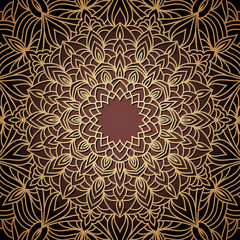 Hand drawn oriental ornamental ethnic lace background for t shirt design, vintage card