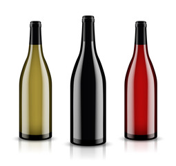 Mockup wine bottle. vector design.