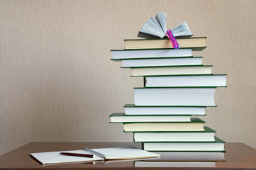 Stack of books on the table